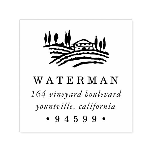 Wijnland-retouradres Zelfinktende Stempel (Design)