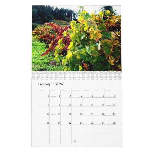 Wijnland, Sonoma County, California Calendar Kalender (Feb 2026)