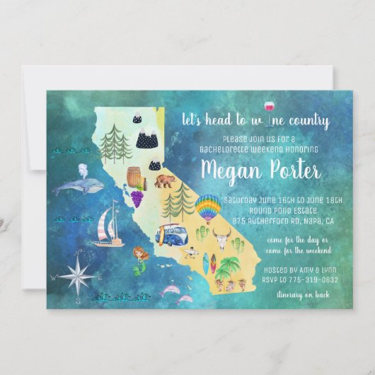 Wijnland vrijgezellenweekend kaart (Voorkant)