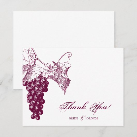 Wijnland Weddenschap Bedankkaart (Voorkant / Achterkant)