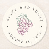 Wijnland Weddenschap Ronde Kartonnen Onderzetter (Voorkant)