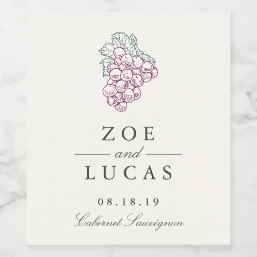 Wijnland Weddenschap Wijn Etiket (Enkel label)