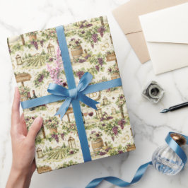 Wijnlandgoed Huwelijk Waterverfpatroon Cadeaupapier