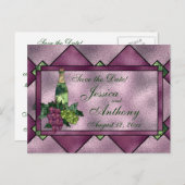 Wijnliefde Save the Date Aankondigingskaart (Voorkant / Achterkant)