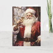 Wijnliefhebbende Sinterklaas Feestdagen Kaart (Voorkant)