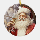 Wijnliefhebbende Sinterklaas Keramisch Ornament (Voorkant)