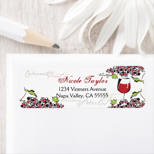 Wijnliefhebber adreslabel - Klein Etiket (Insitu)