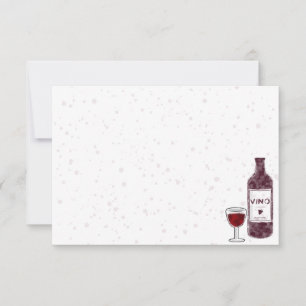 Wijnliefhebber blanco aquarel notitiekaartje