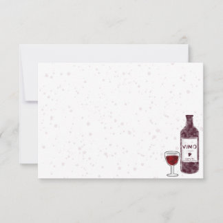 Wijnliefhebber blanco aquarel notitiekaartje