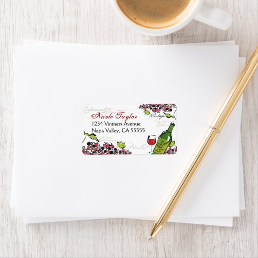 Wijnliefhebber Cadeau of Adreslabel 2 Etiket (Insitu)