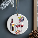 Wijnliefhebber druif wijngaard keramisch ornament<br><div class="desc">Dit ontwerp kan worden gepersonaliseerd door de Edit optie van het Ontwerp te kiezen. Je kunt ook overdragen naar andere objecten. Neem contact met me op via colorflowcreations@gmail.com of gebruik de chatoptie bovenaan de pagina als u dit ontwerp op een ander product wilt plaatsen of hulp nodig hebt. Bekijk meer...</div>