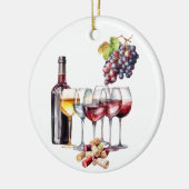 Wijnliefhebber druif wijngaard keramisch ornament (Links)