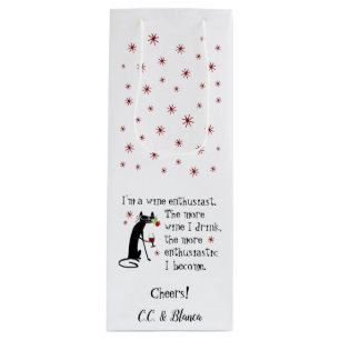 Wijnliefhebber Funny Quote met Kat Wijn Cadeautas