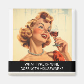 Wijnliefhebber Funny Retro 50s Gezegde Magneet (Voorkant)