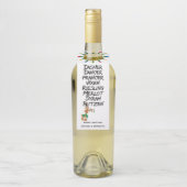 Wijnliefhebber rendieren Namen Funny Christmas Flessenhanger (Op fles)