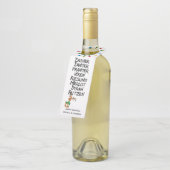 Wijnliefhebber rendieren Namen Funny Christmas Flessenhanger (Schuin)