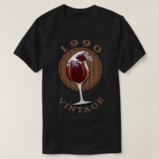 Wijnliefhebber Verjaardag 1990  T-shirt (Design voorkant)