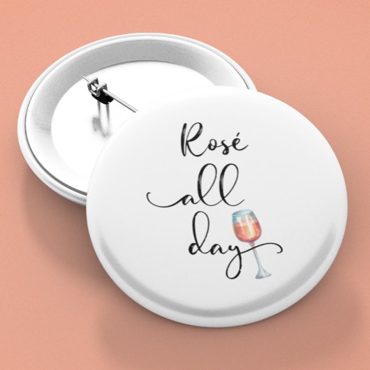 Wijnliefhebber voor de hele dag ronde button 5,7 cm
