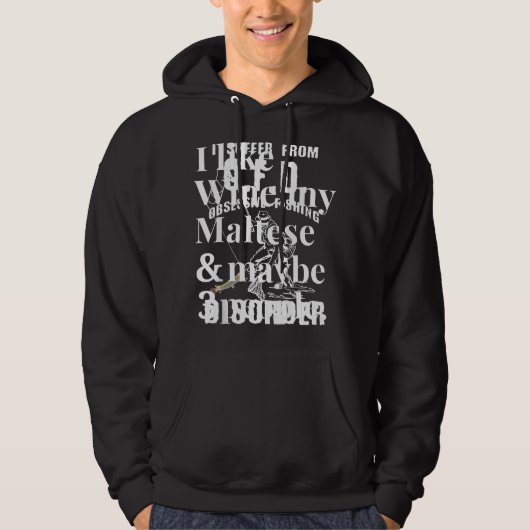 wijnliefhebber vrouwen man van maltese honden hoodie (Voorkant)