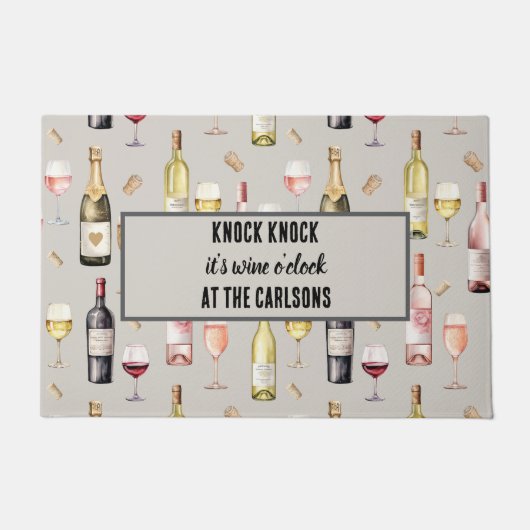 Wijnliefhebber Wine O'Clock Deurmat (Voorkant)