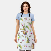 Wijnliefhebber Winery Wit Rood Patroon Schort (Gedragen)