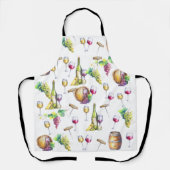 Wijnliefhebber Winery Wit Rood Patroon Schort (Voorkant)