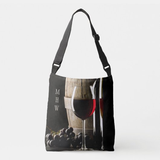 Wijnliefhebber's aangepaste monogram zakken crossbody tas (Voorkant)