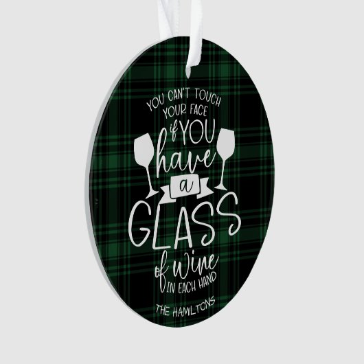 Wijnliefhebbers cadeau Grappig 2020 Covid Christma Ornament (voorkant)