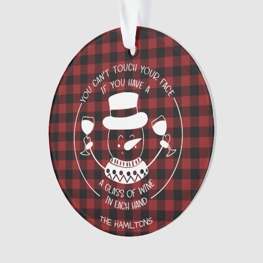 Wijnliefhebbers cadeau Grappig 2020 Covid Kerstmis Ornament (voorkant)