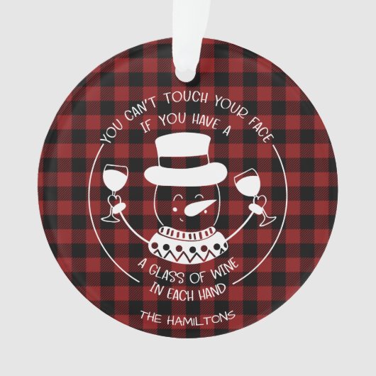 Wijnliefhebbers cadeau Grappig 2020 Covid Kerstmis Ornament (voorkant)