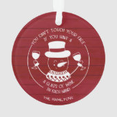 Wijnliefhebbers cadeau Grappig 2020 Covid Kerstroo Ornament (achterkant)