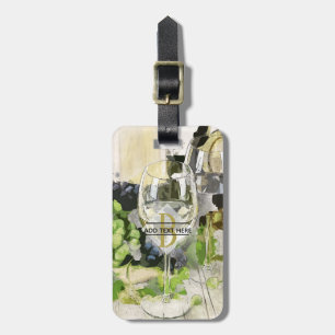 Wijnliefhebbers Cadeau - Stijlvol MONOGRAMM Geïllu Bagagelabel