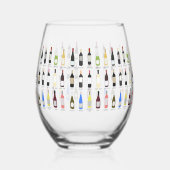 Wijnliefhebbers Flessen met namen geïllustreerd Wijnglas Zonder Voet (Links)