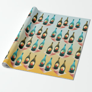 Wijnliefhebbers Flessen Patroon Cadeaupapier