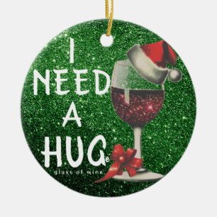 Wijnliefhebbers Glitter Keramische Versiering - Ke Keramisch Ornament
