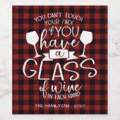 Wijnliefhebbers Grappig 2020 Covid Kerst Rood Plai Wijn Etiket (Enkel label)