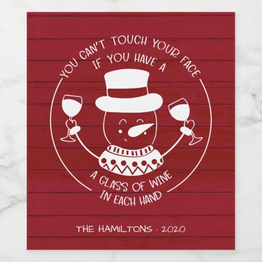 Wijnliefhebbers Grappig 2020 Covid Kerst Wijn Etiket (Enkel label)