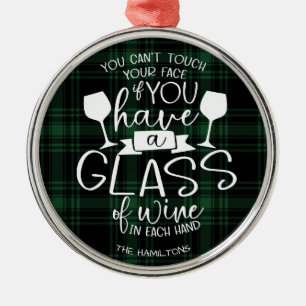 Wijnliefhebbers Grappig 2020 Covid Kerstmis Groen  Metalen Ornament