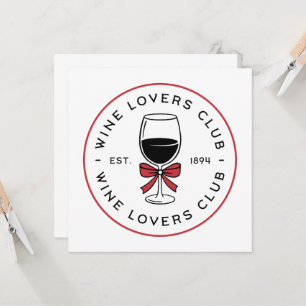 Wijnliefhebbers rode esthetische meisjes feestavon kaart