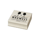 Wijnliefhebbers Wijnglazen Koppels Adresstempel Rubberstempel (Stempel)