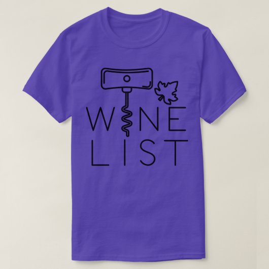 Wijnlijst 1 t-shirt (Design voorkant)