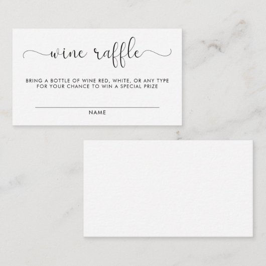 Wijnloterij Baby Shower Insteekkaart Informatiekaartje (Voorkant / Achterkant)