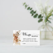 Wijnloterijticketkaart Herfst Bruiloft Plaatskaartje (Staand voorkant)