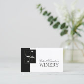 Wijnmaker Sommelier Winery Black Glass Kaart Visitekaartje (Staand voorkant)