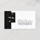Wijnmaker Sommelier Winery Black Glass Kaart Visitekaartje (Voorkant)