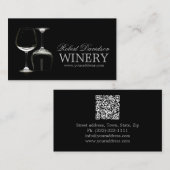Wijnmaker Sommelier Winery Black Glass Kaart Visitekaartje (Voorkant / Achterkant)