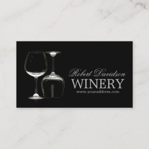 Wijnmaker Sommelier Winery Black Glass Kaart Visitekaartje