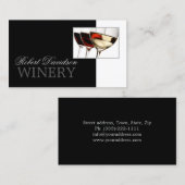 Wijnmaker Sommelier Winery Zwart-wit Kaart Visitekaartje (Voorkant / Achterkant)