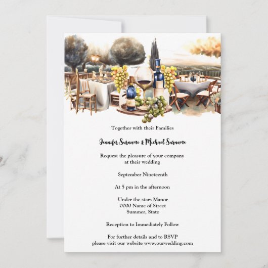 Wijnmakerij al fresco tafels herfst herfst wijngaa kaart (Voorkant)