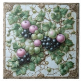 Wijnmakerij Appels Druif Wijnstok Goud  Lijst Tegeltje (Voorkant)